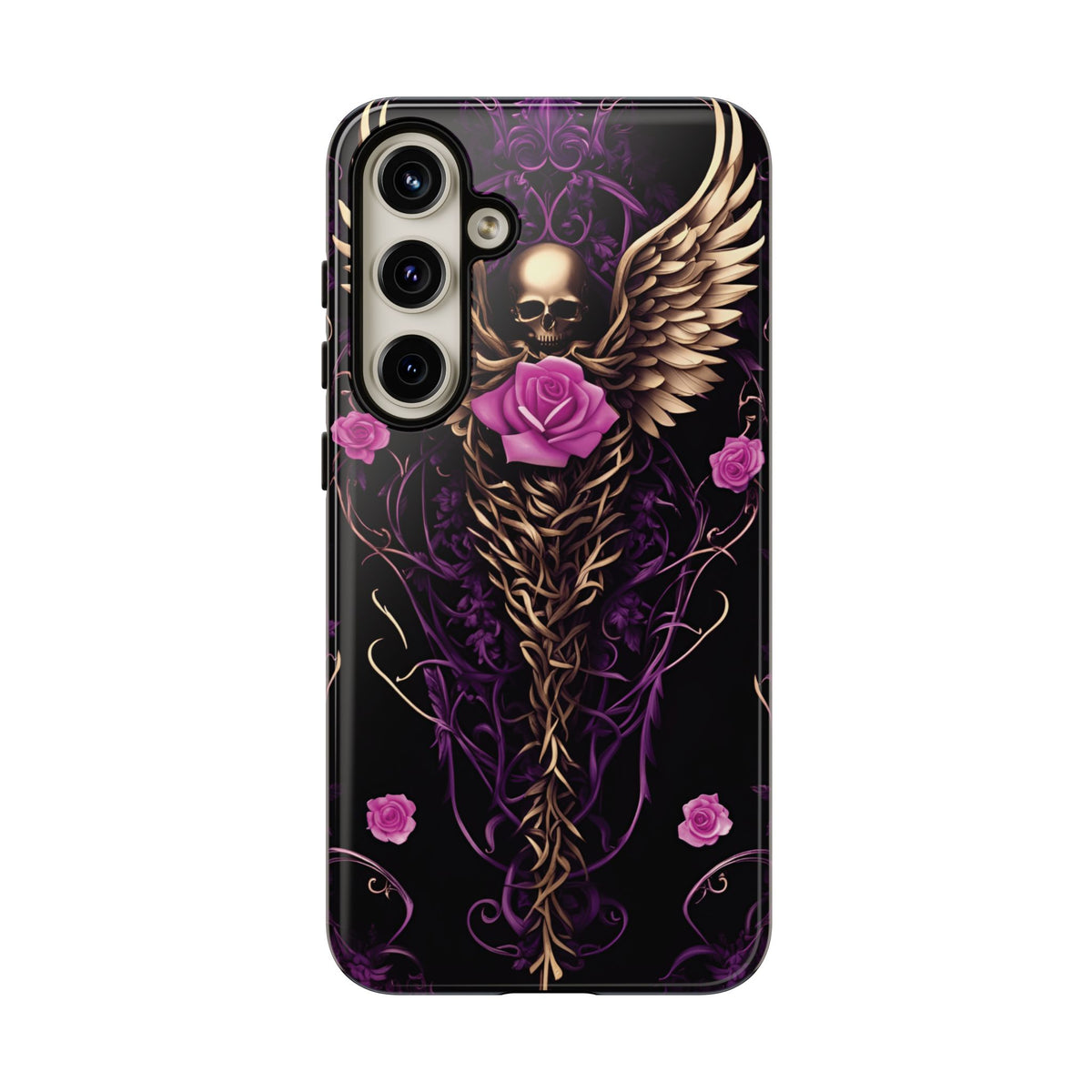 Phone Case - Tough - Purple, Pink Skull & Wings