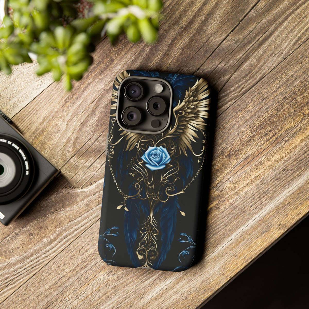 Phone Case - Tough - Blue Skull & Wings