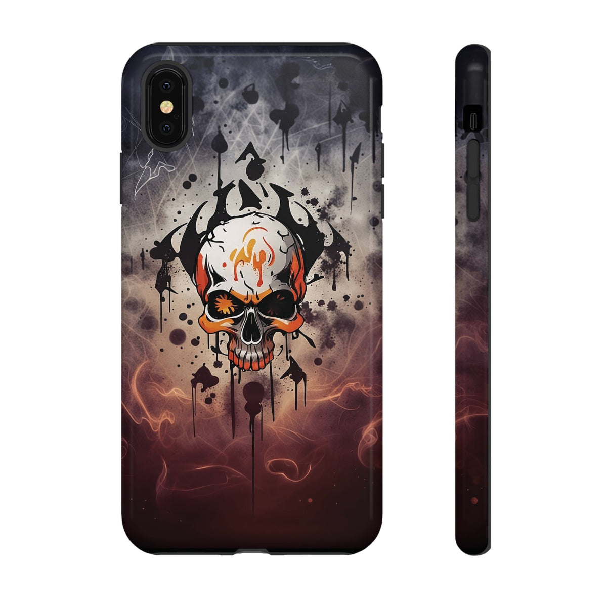 Phone Case - Tough - Orange Skull