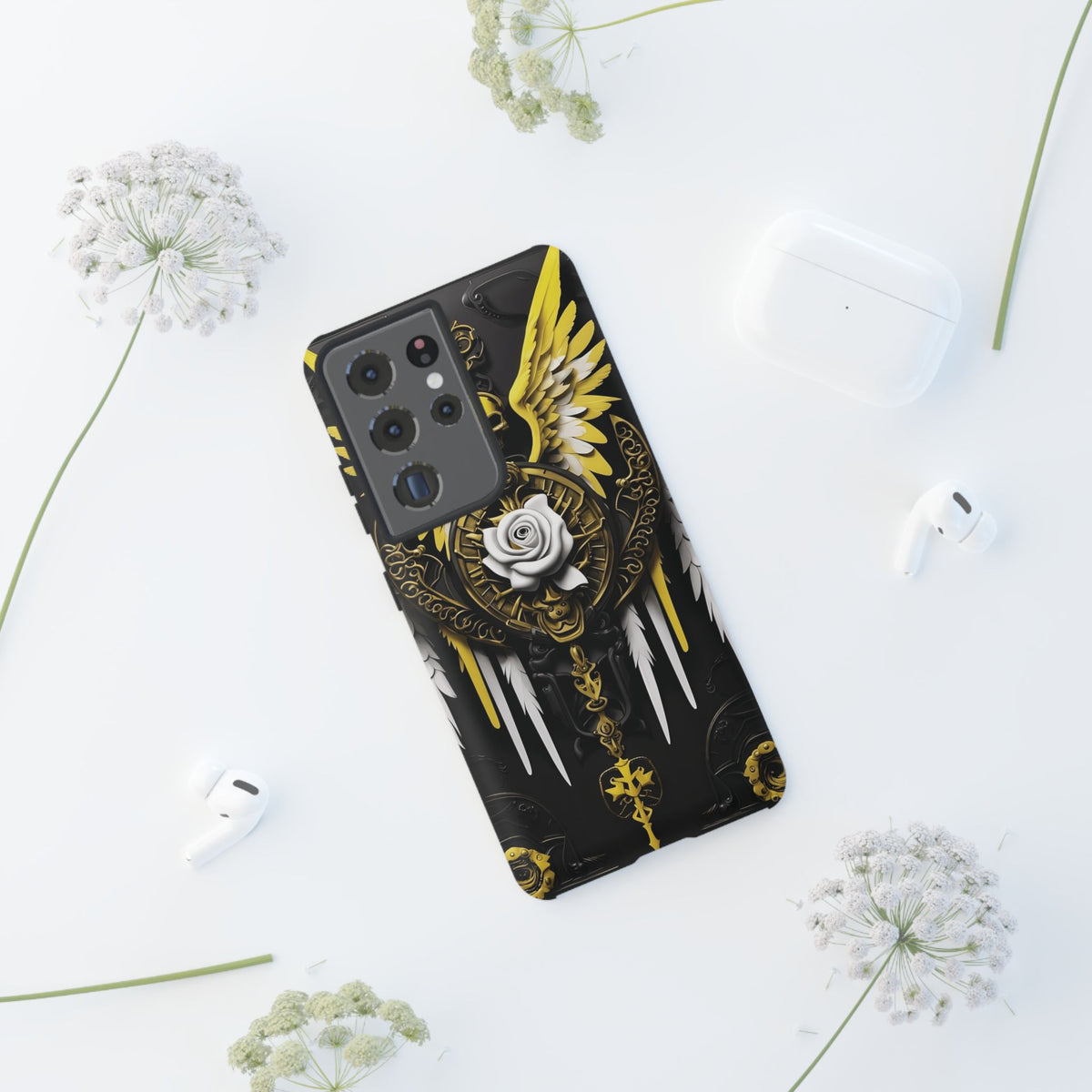 Phone Case - Tough - Yellow Angel Wings