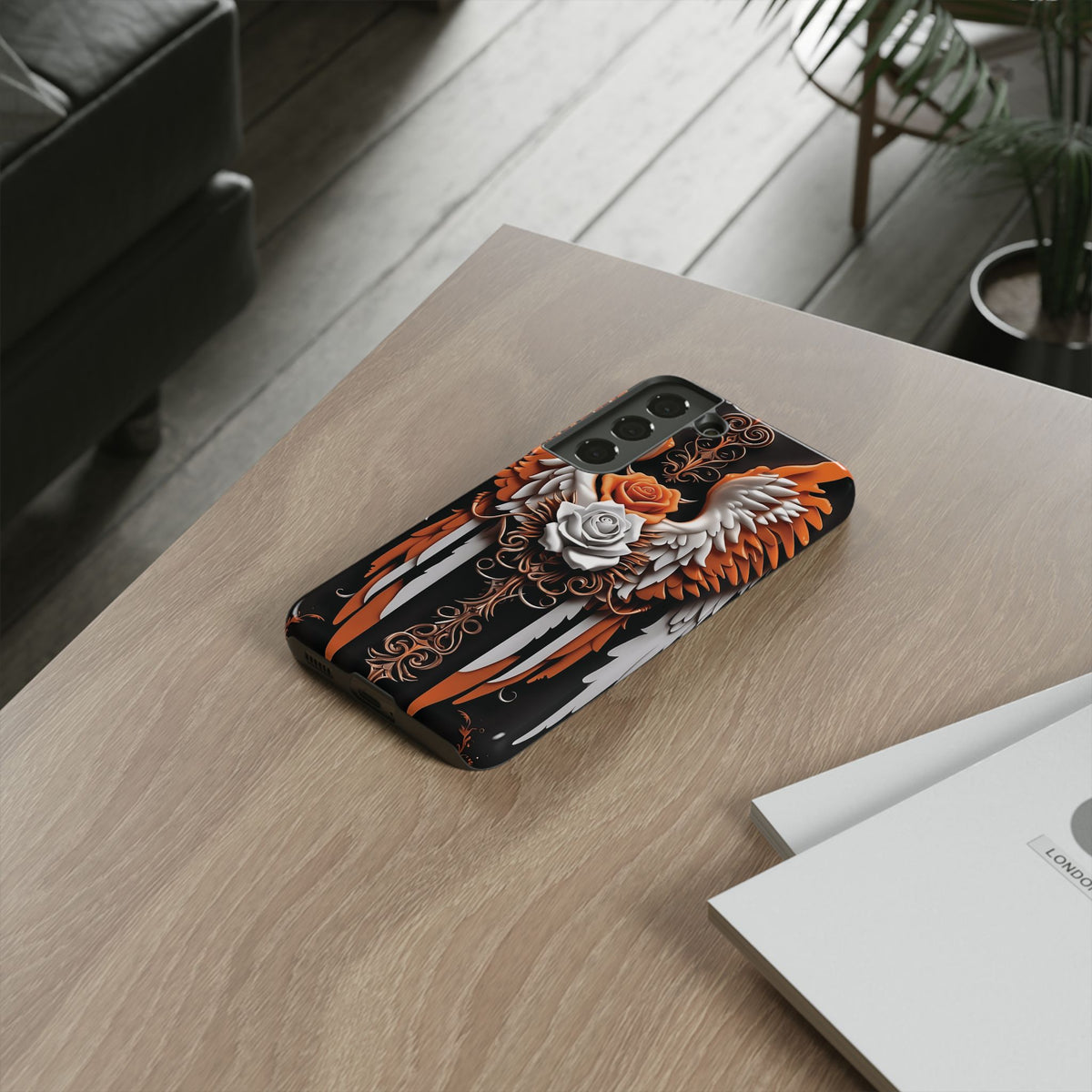 Phone Case - Tough - Orange Angel Wings