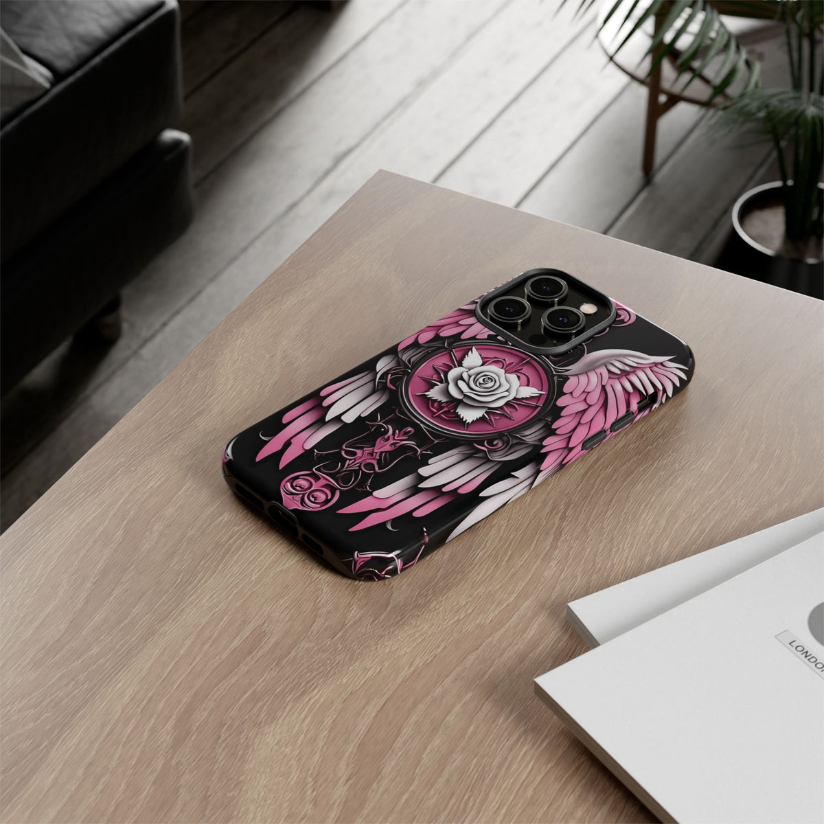 Phone Case - Tough - Pink Angel Wings