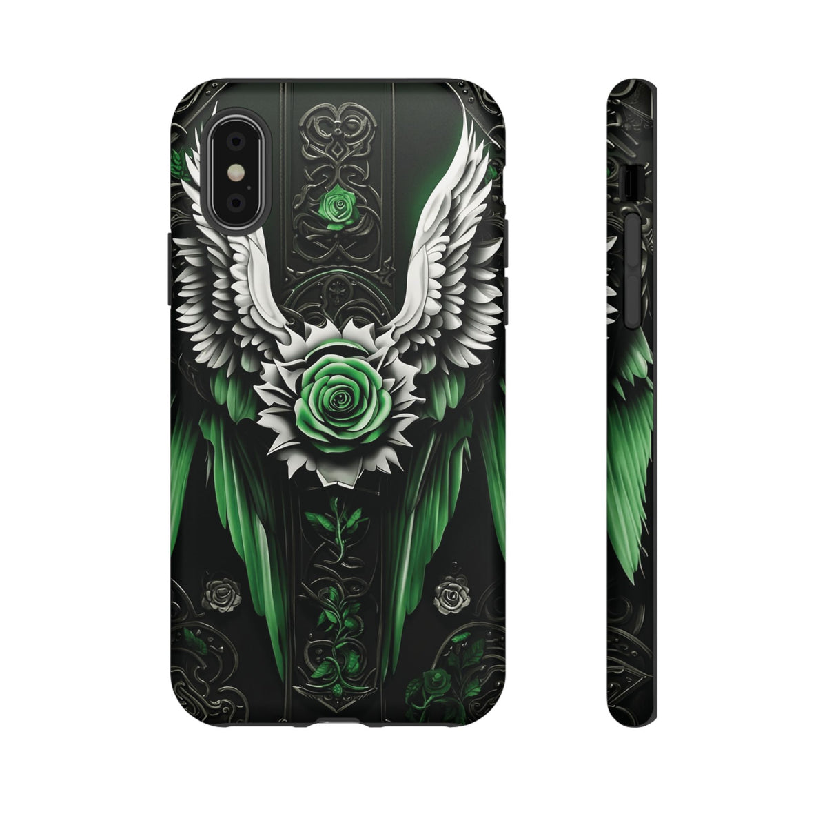 Phone Case - Tough - Green Angel Wings