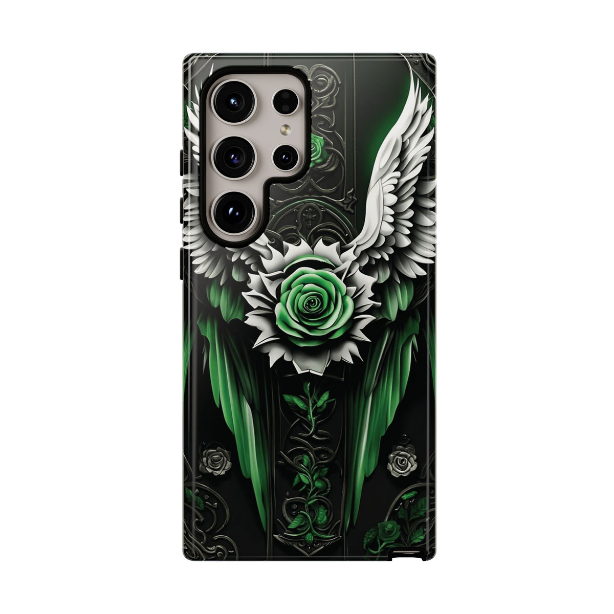 Phone Case - Tough - Green Angel Wings