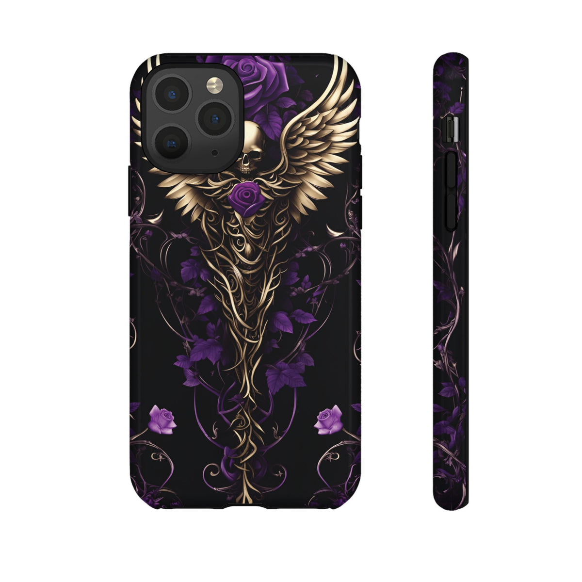 Phone Case - Tough - Purple Skull & Wings