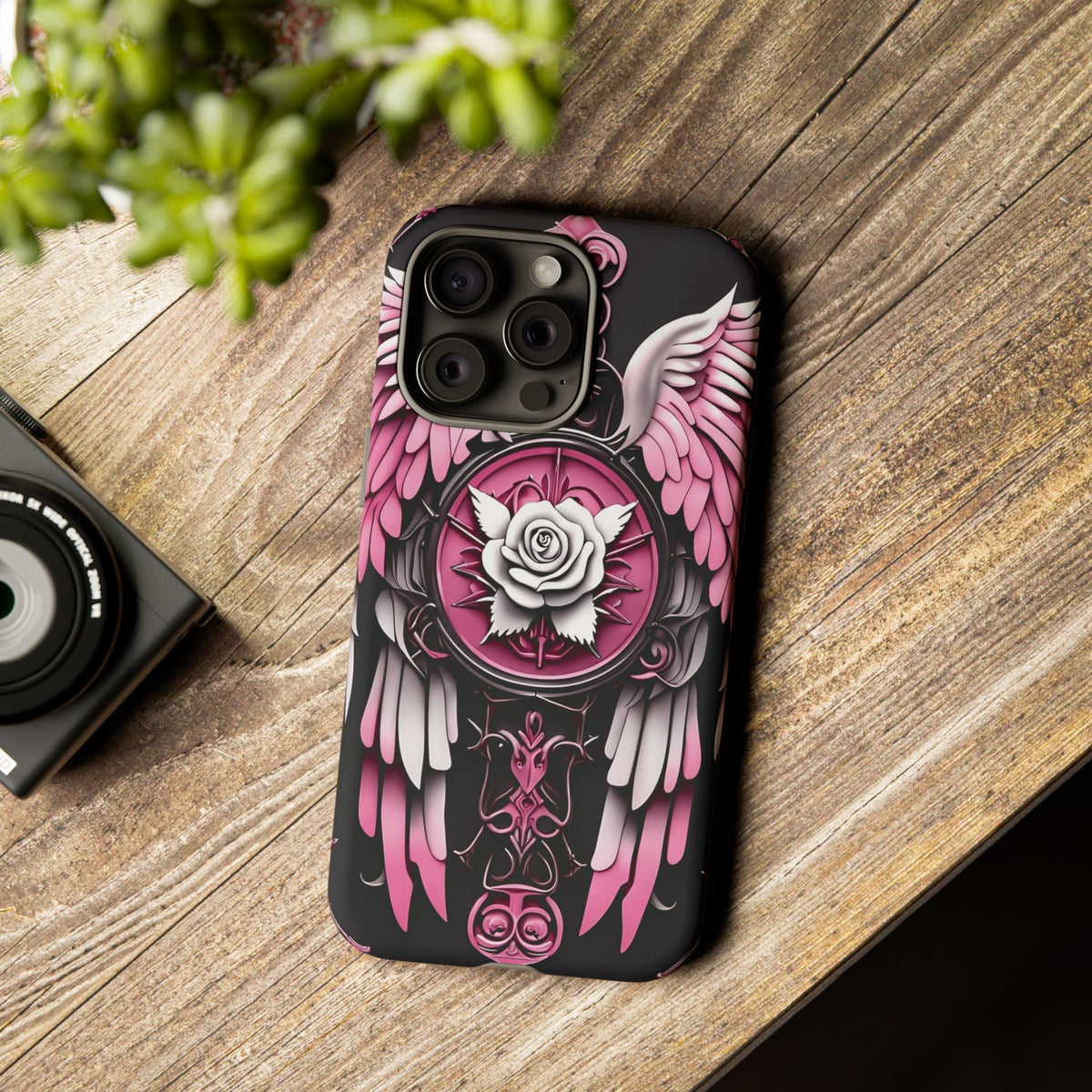 Phone Case - Tough - Pink Angel Wings