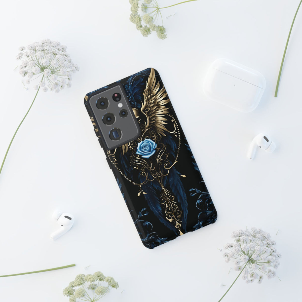 Phone Case - Tough - Blue Skull & Wings