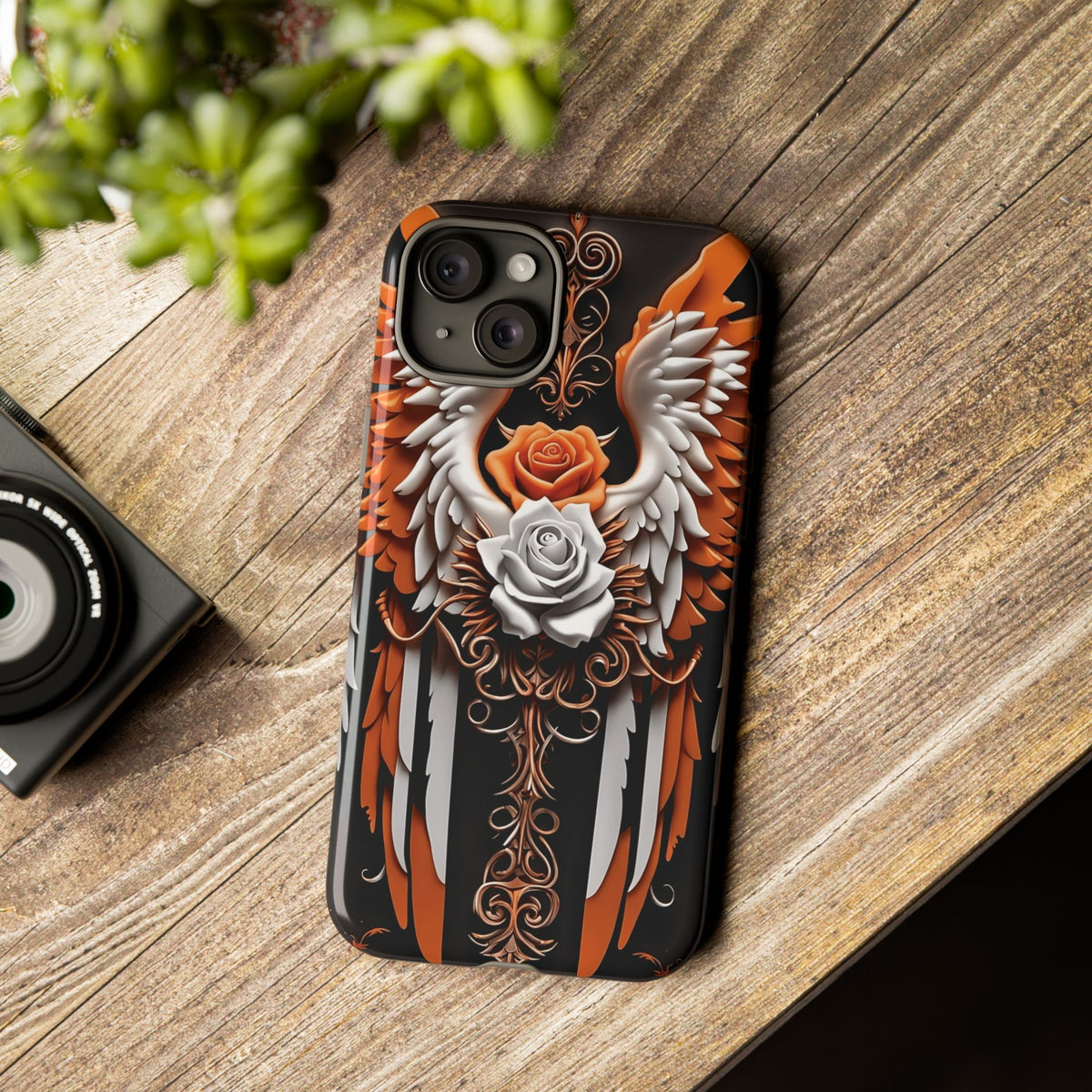 Phone Case - Tough - Orange Angel Wings