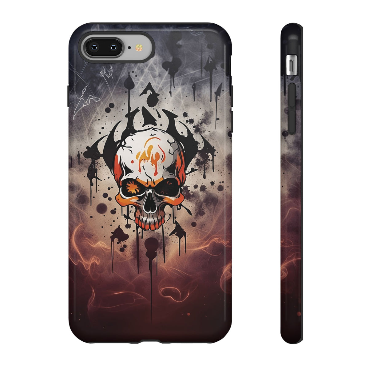 Phone Case - Tough - Orange Skull
