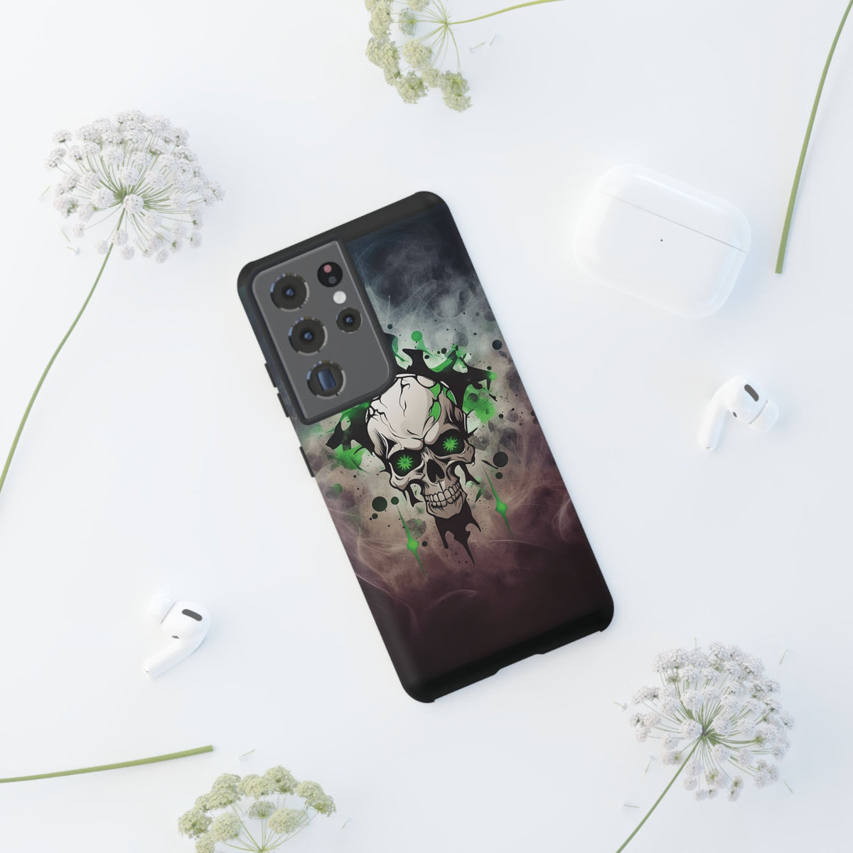 Phone Case - Tough - Green Skull