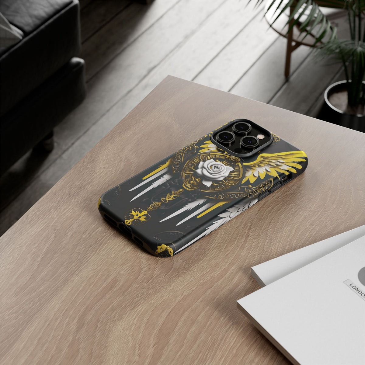 Phone Case - Tough - Yellow Angel Wings