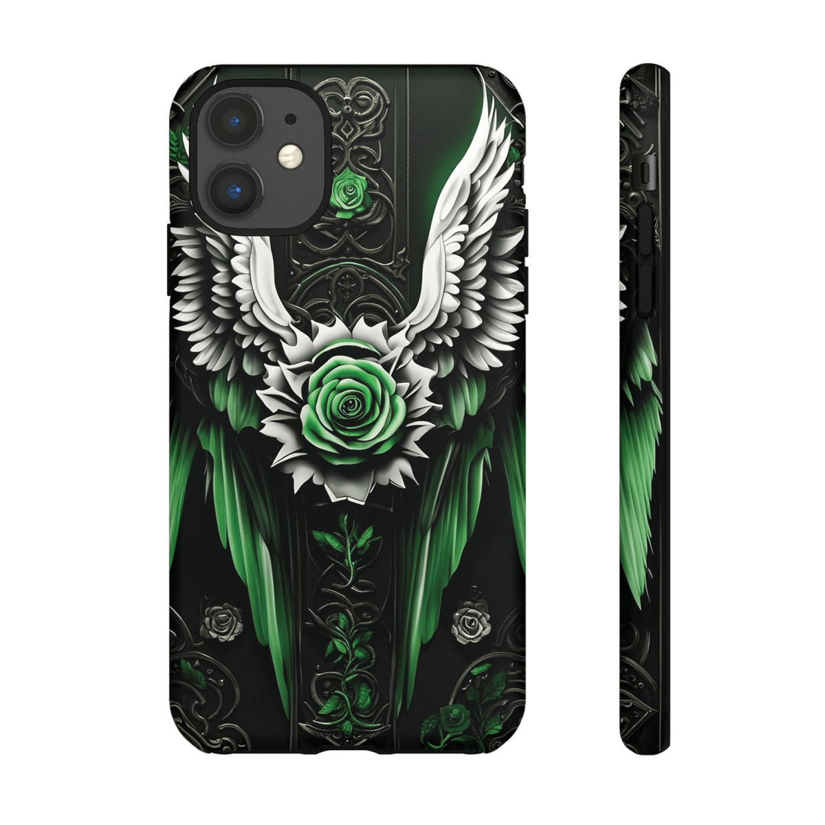 Phone Case - Tough - Green Angel Wings
