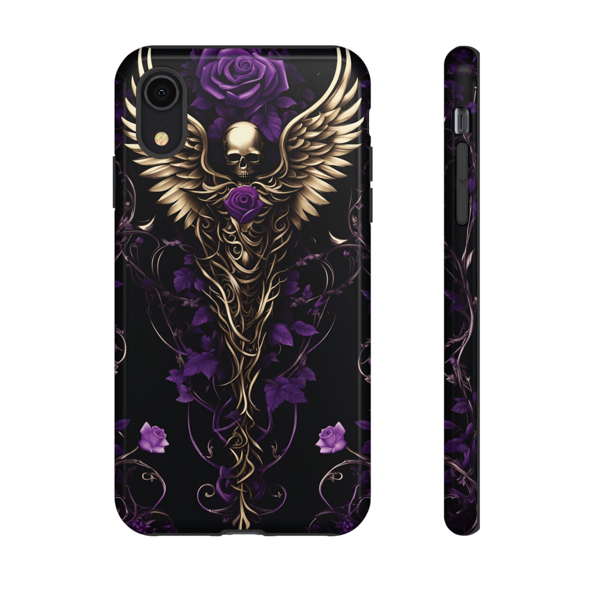 Phone Case - Tough - Purple Skull & Wings