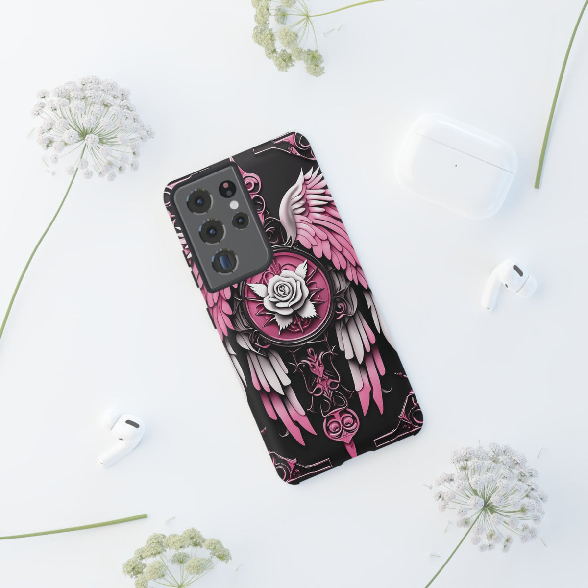 Phone Case - Tough - Pink Angel Wings
