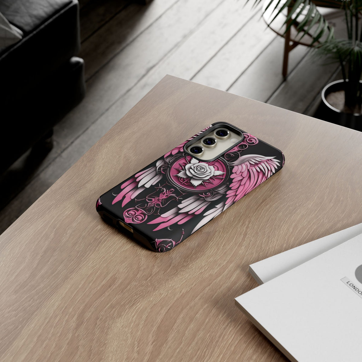 Phone Case - Tough - Pink Angel Wings