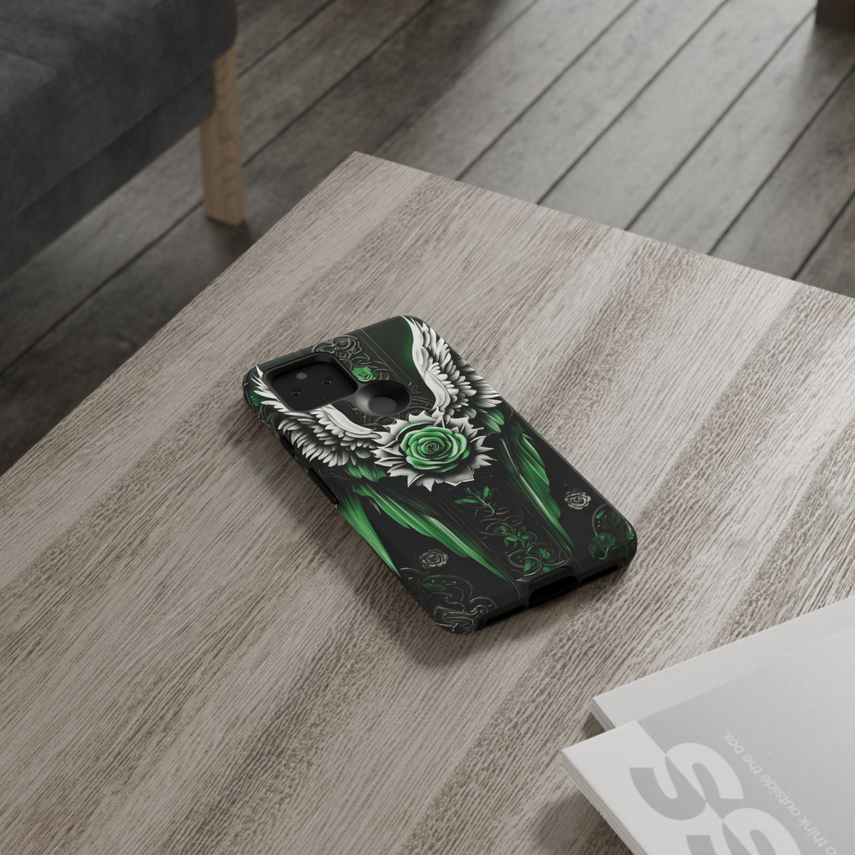 Phone Case - Tough - Green Angel Wings