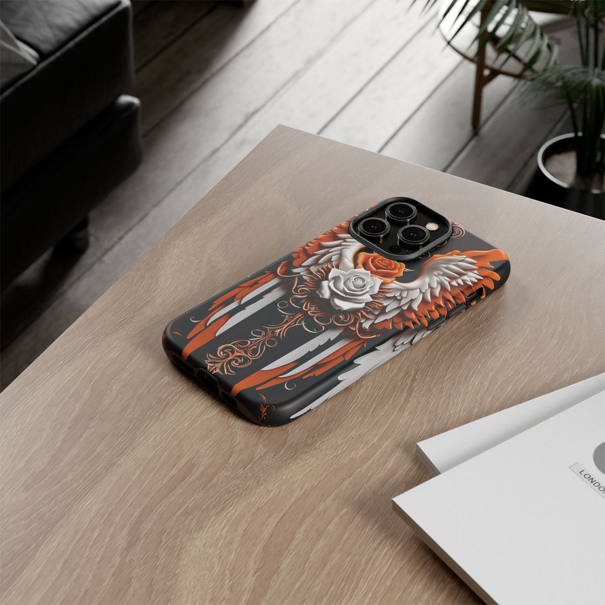 Phone Case - Tough - Orange Angel Wings