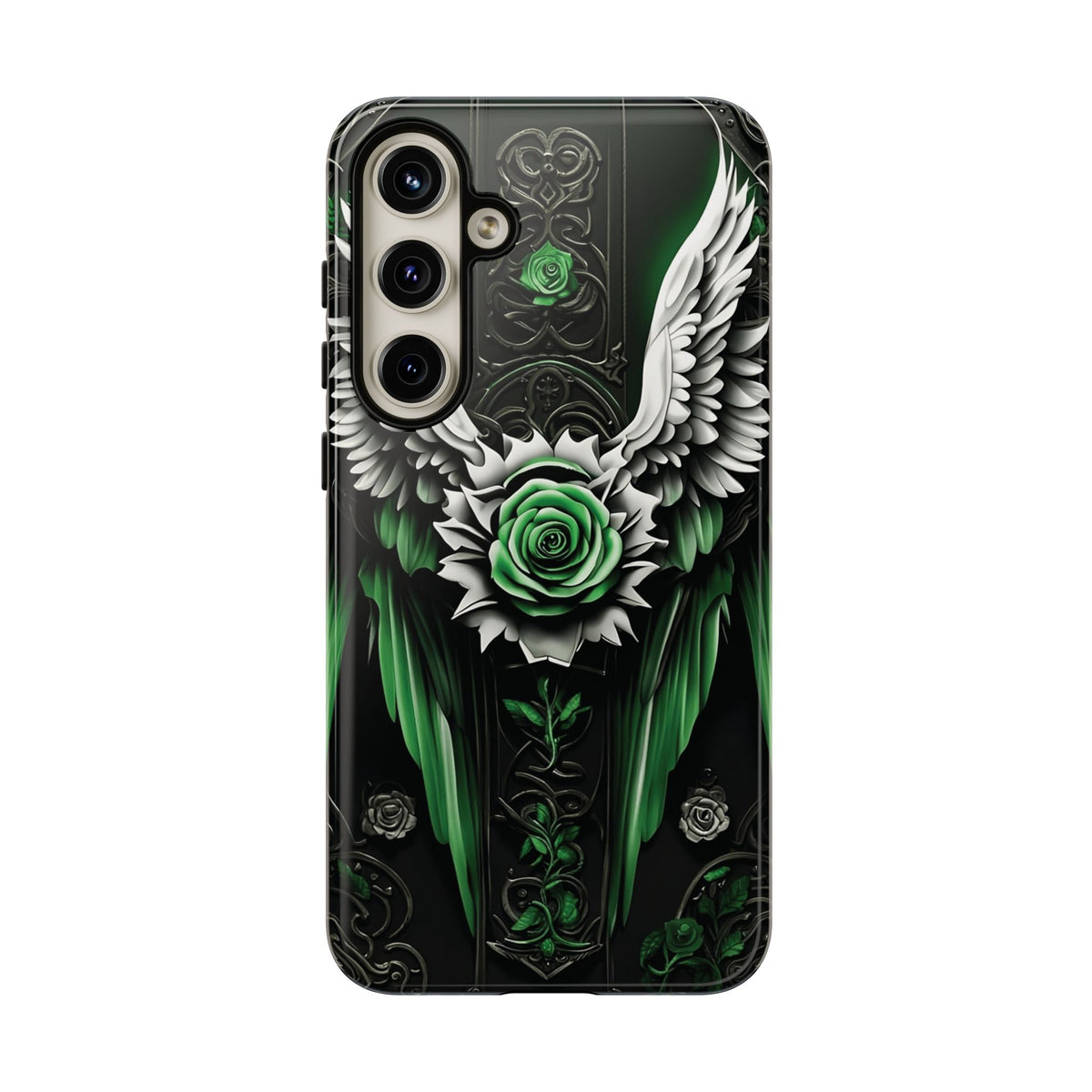 Phone Case - Tough - Green Angel Wings