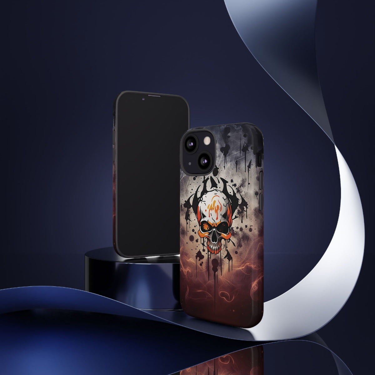 Phone Case - Tough - Orange Skull