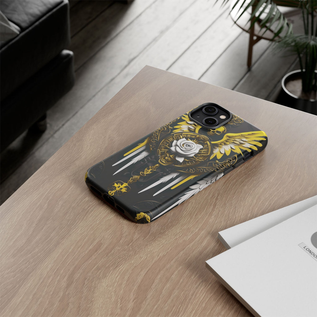Phone Case - Tough - Yellow Angel Wings
