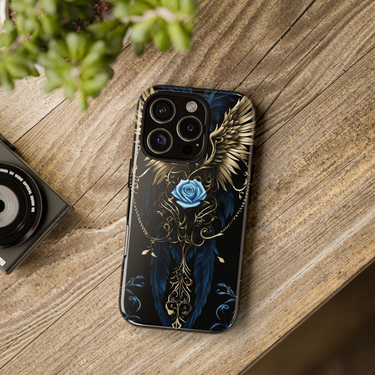 Phone Case - Tough - Blue Skull & Wings