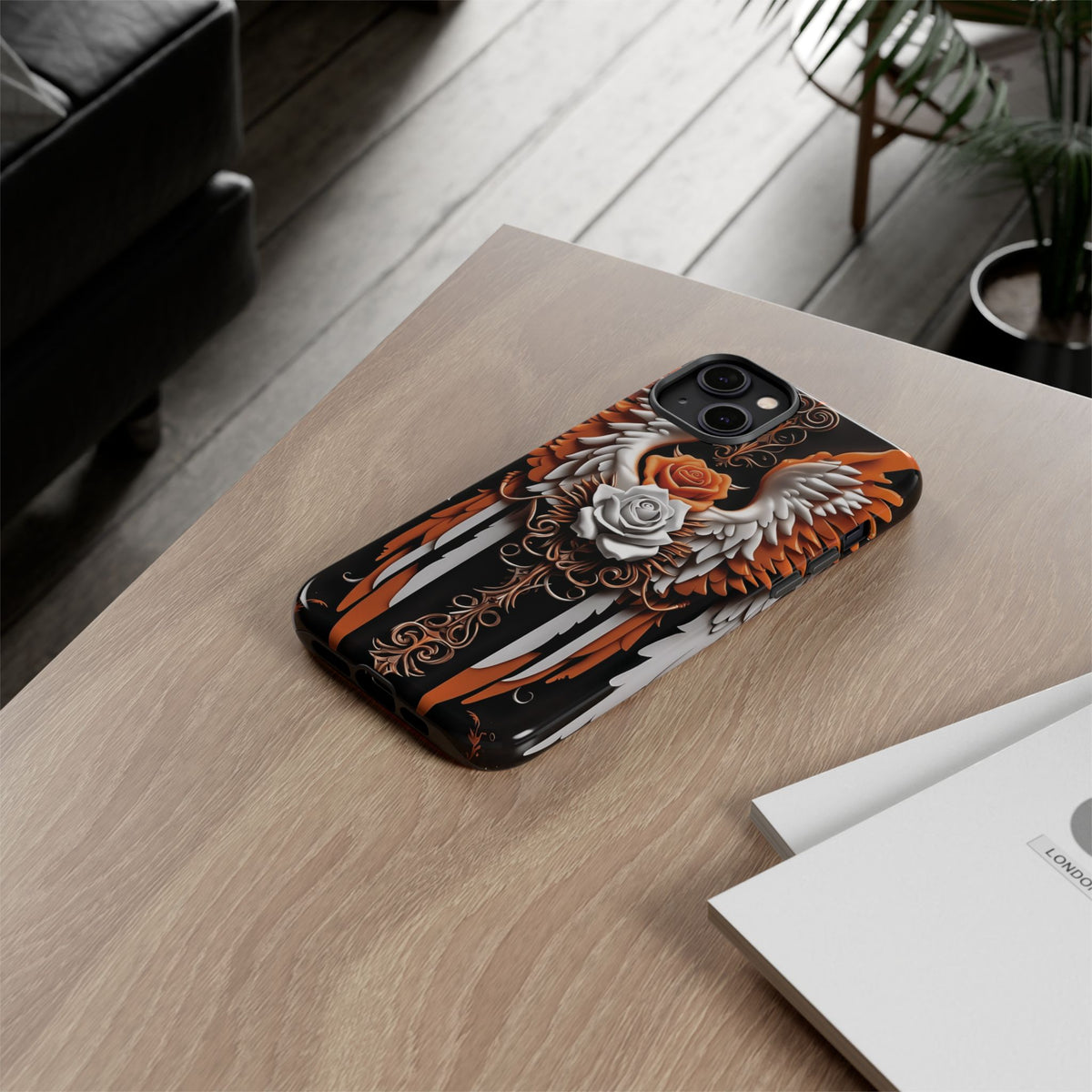 Phone Case - Tough - Orange Angel Wings