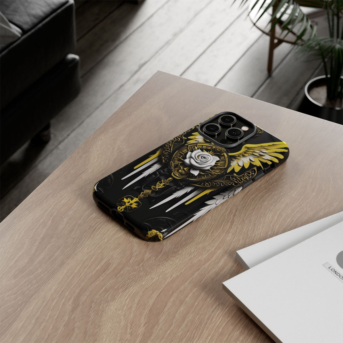 Phone Case - Tough - Yellow Angel Wings