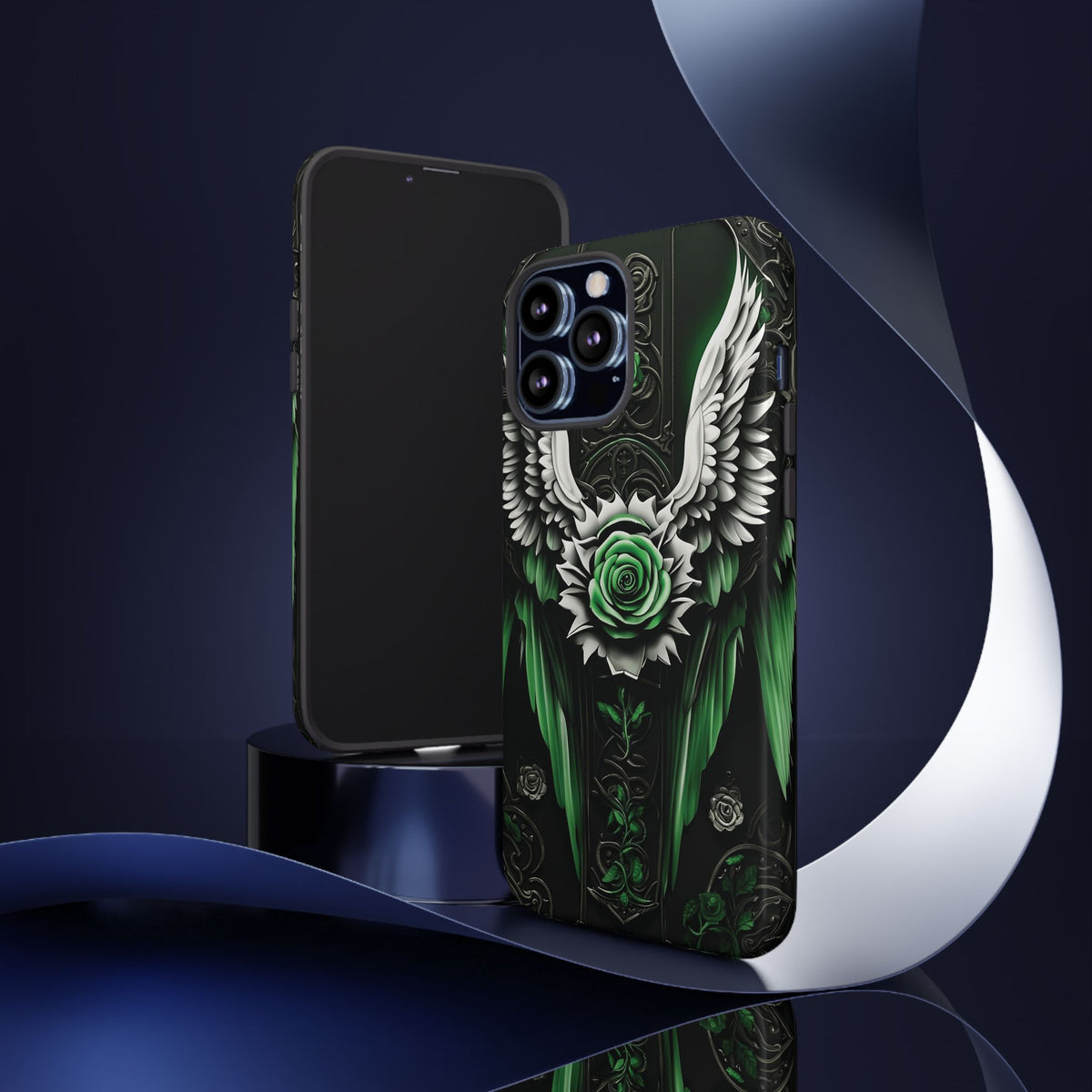 Phone Case - Tough - Green Angel Wings