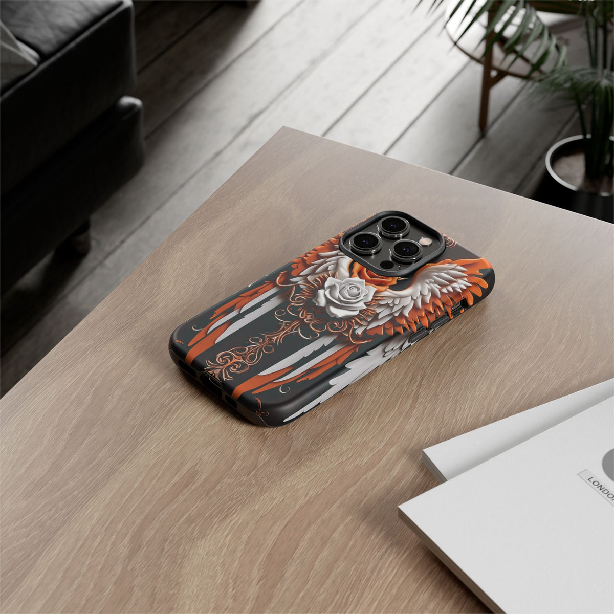 Phone Case - Tough - Orange Angel Wings