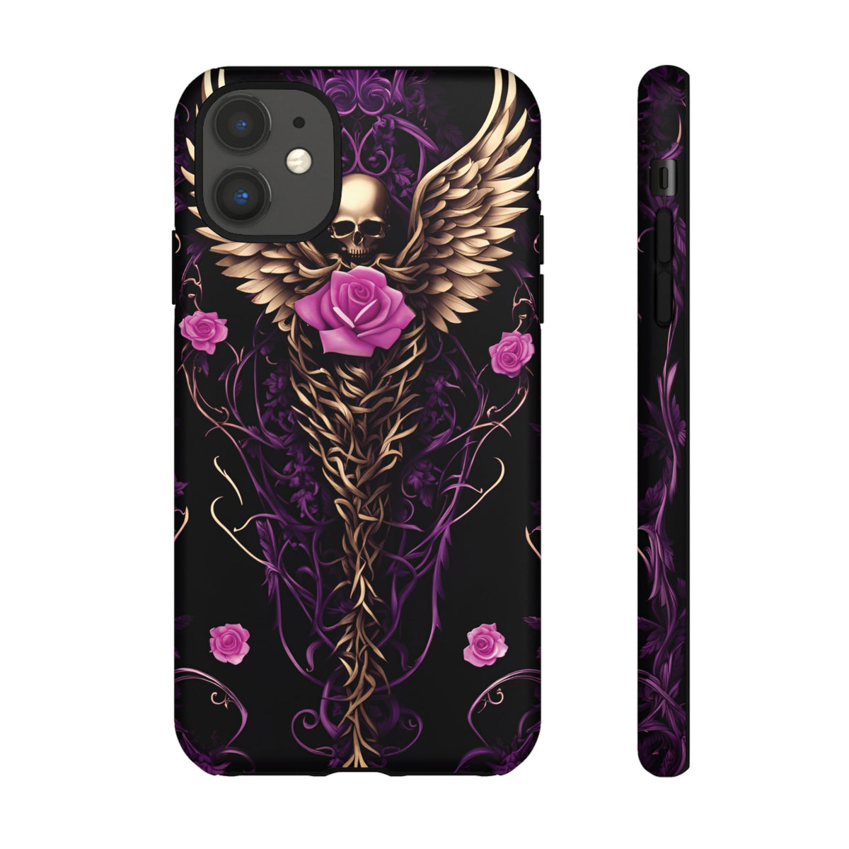 Phone Case - Tough - Purple, Pink Skull & Wings