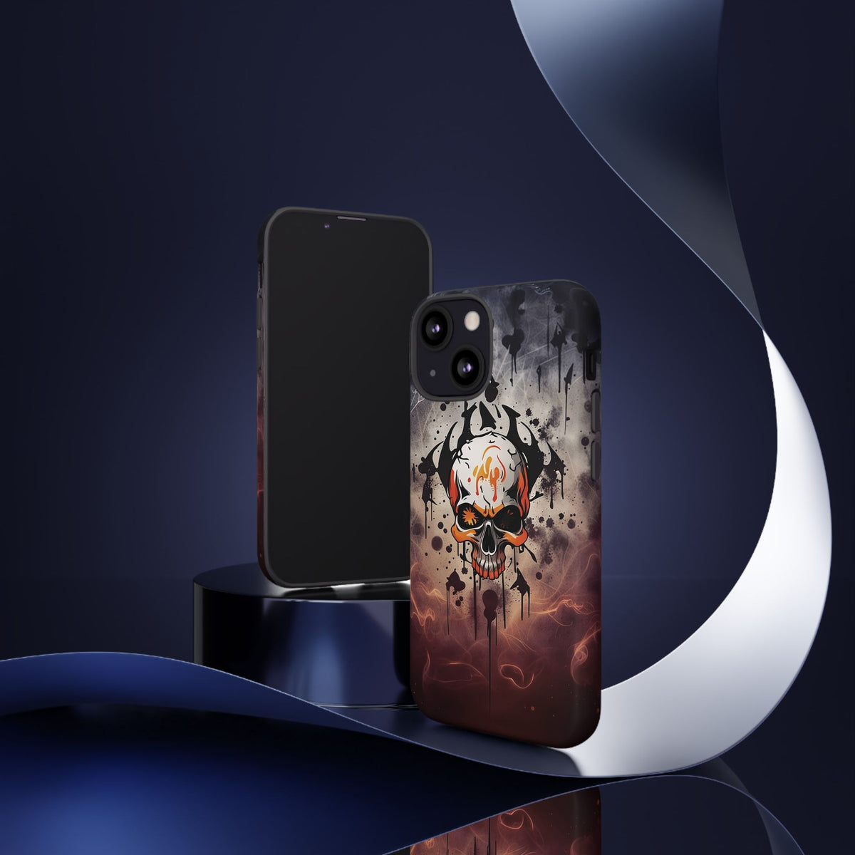 Phone Case - Tough - Orange Skull